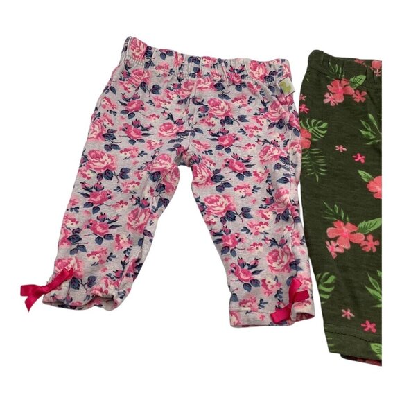 2pcs Baby Girl Floral Pants Size 0-3M Elastic Waist Comfort Multicolor - Picture 10 of 12